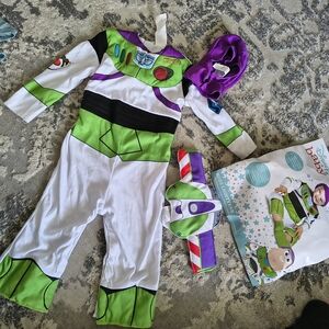 Disney Buzz Lightyear Costume in White, Green & Purple
